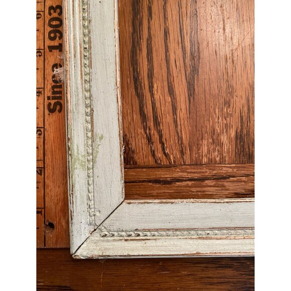 Rustic Light Teal Wooden Antique Frame With Distressed Finish - Picture 4 of 6
